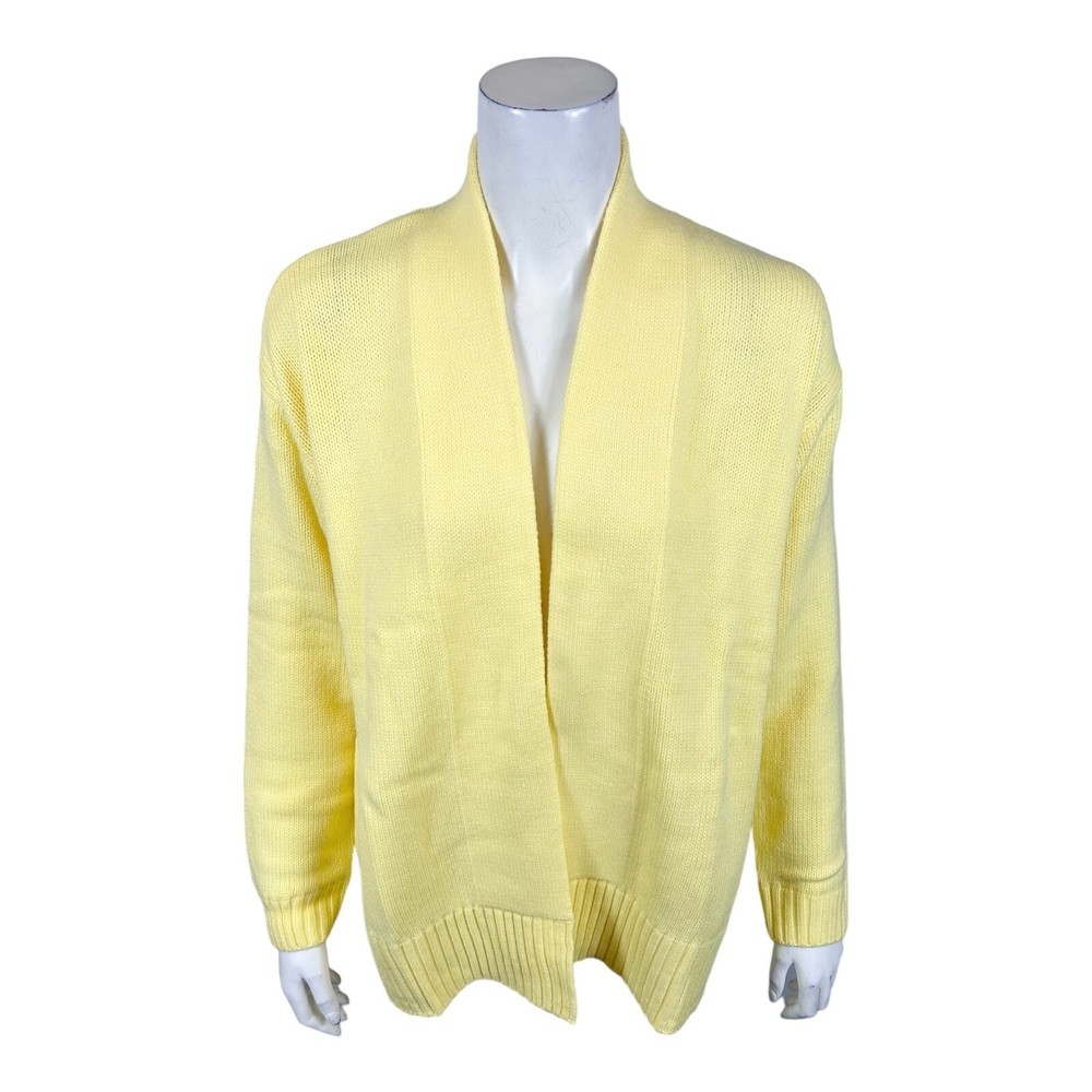 Candace Cameron Bure Regular Novelty Jacquard Open Cardigan Yellow Small  Size